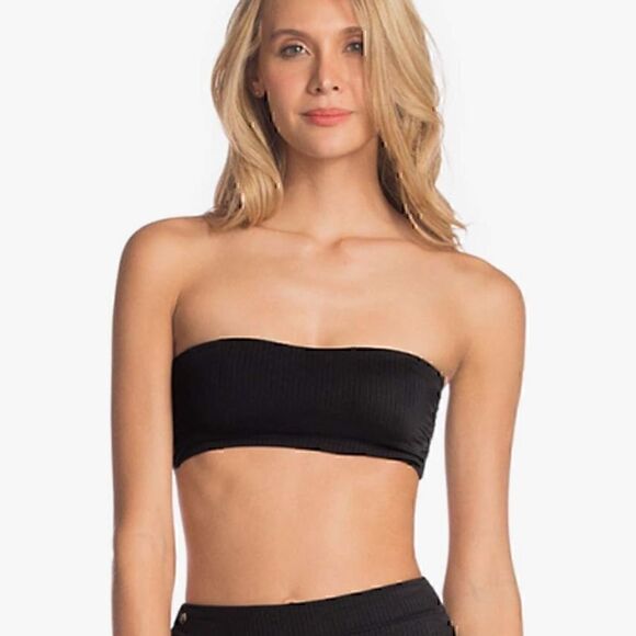 NWT-Maaji Women's Standard Black Onyx Bandy Bikini Strapless Bandeau Size S - Picture 2 of 16